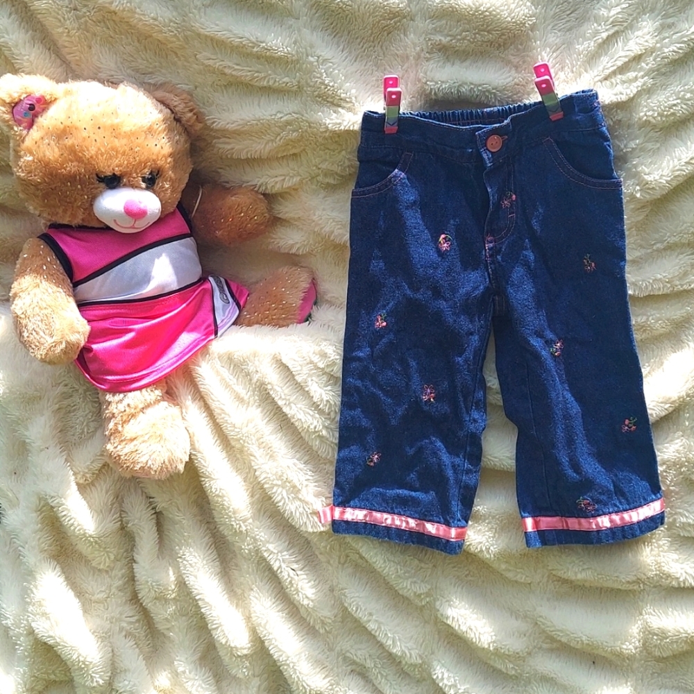 Fisher Price Floral Accented Infants Bluejeans Size 12m